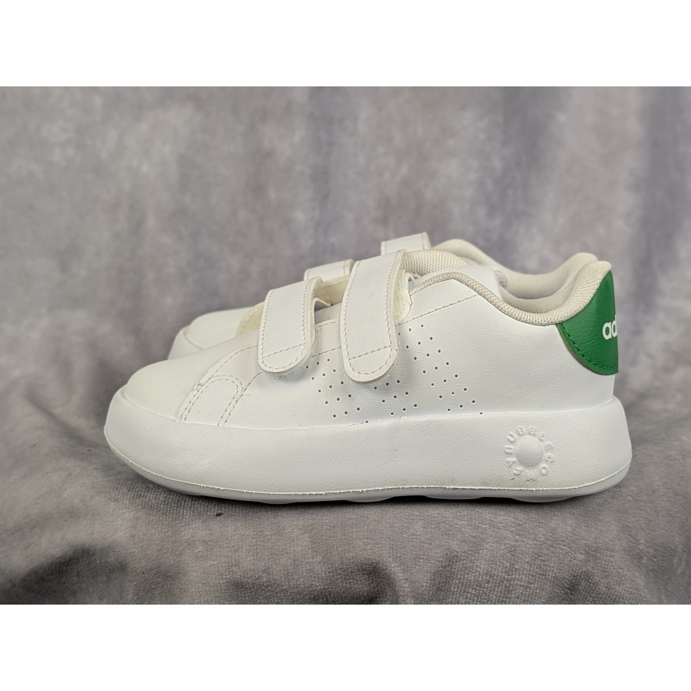 Adidas Tensaur Bubble Toddler Shoes White Green Hook Loop Sneakers 10K NWOB